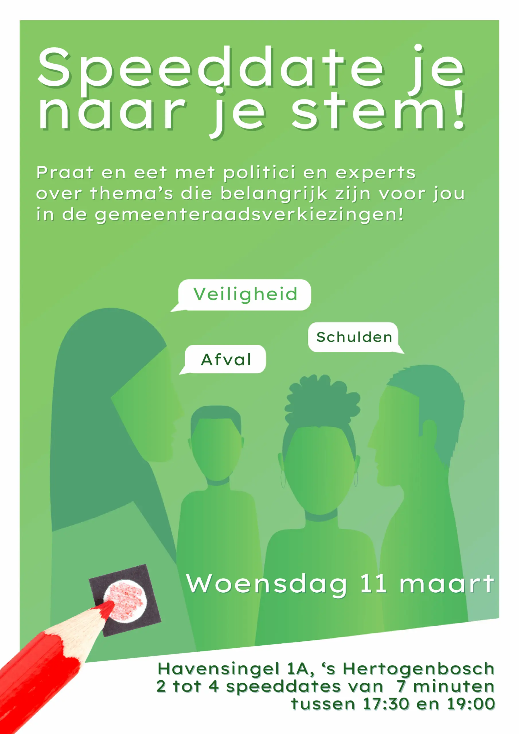 Weet je niet wat je moet stemmen? Ga speeddaten! Weet je niet wat je moet stemmen? Ga speeddaten! – De leukste activiteiten in Den Bosch – maart