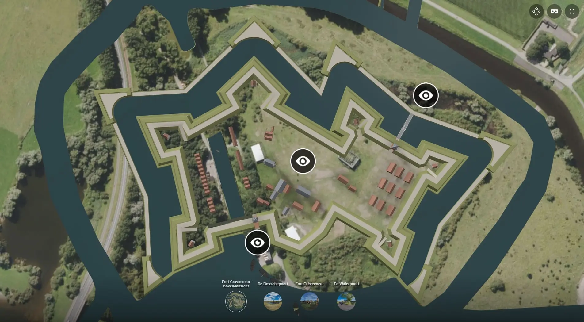 Virtuele tour door Fort Crèvecoeur in 1629 nu online Virtuele tour door Fort Crèvecoeur in 1629 nu online, Den Bosch