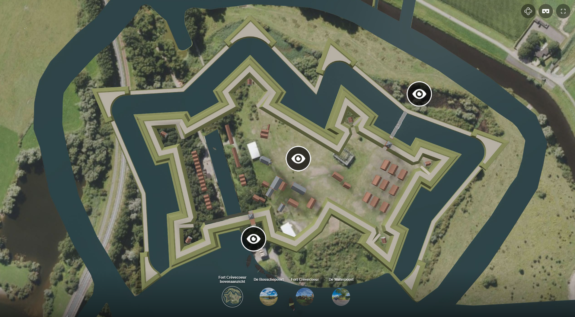 Virtuele tour door Fort Crèvecoeur in 1629 nu online